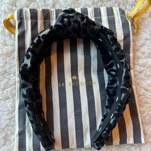 Lele Sadoughi knotted headband - black on black leopard